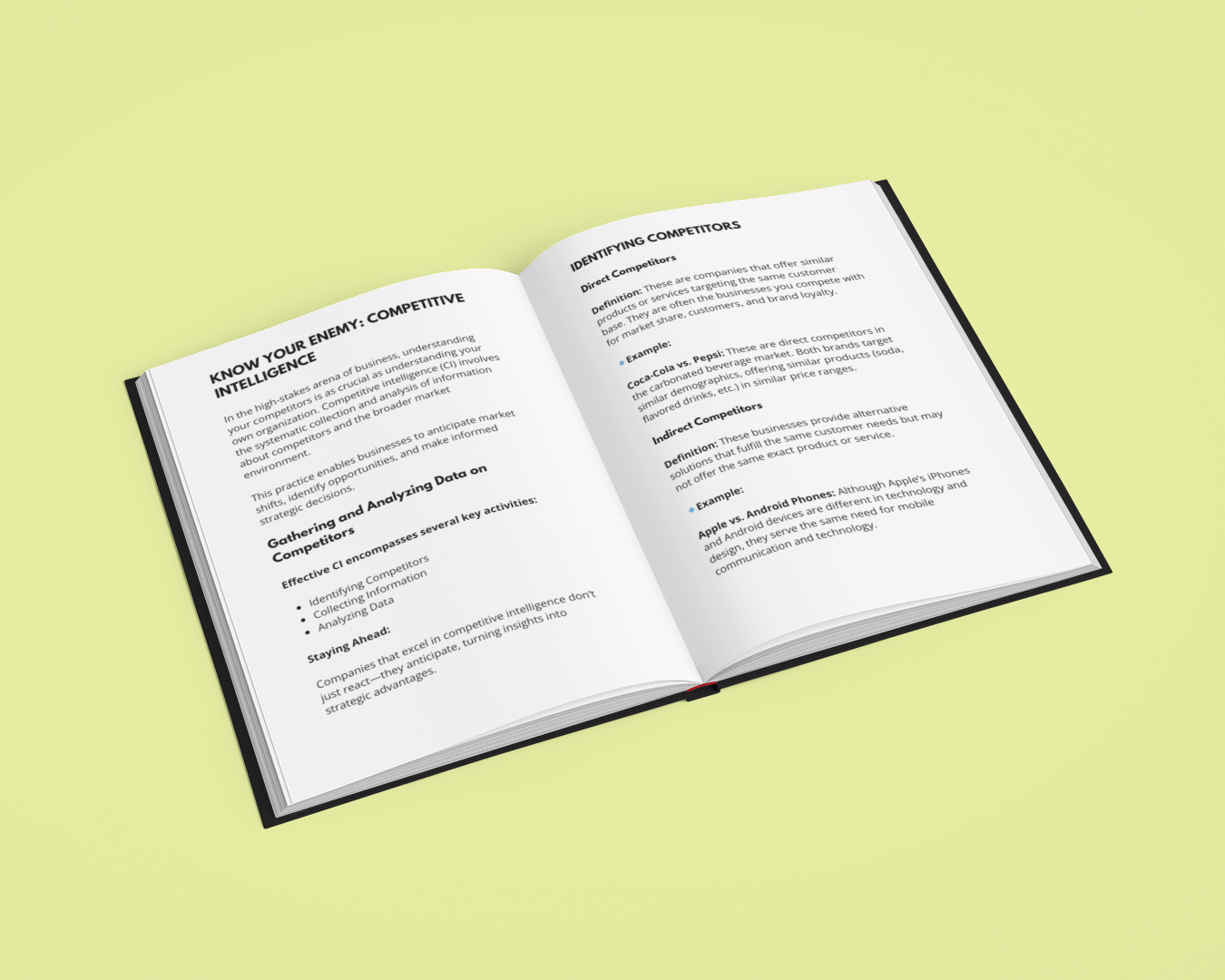 Open E-Book by My Store focusing on strategies to improve business mindset and competitive intelligence