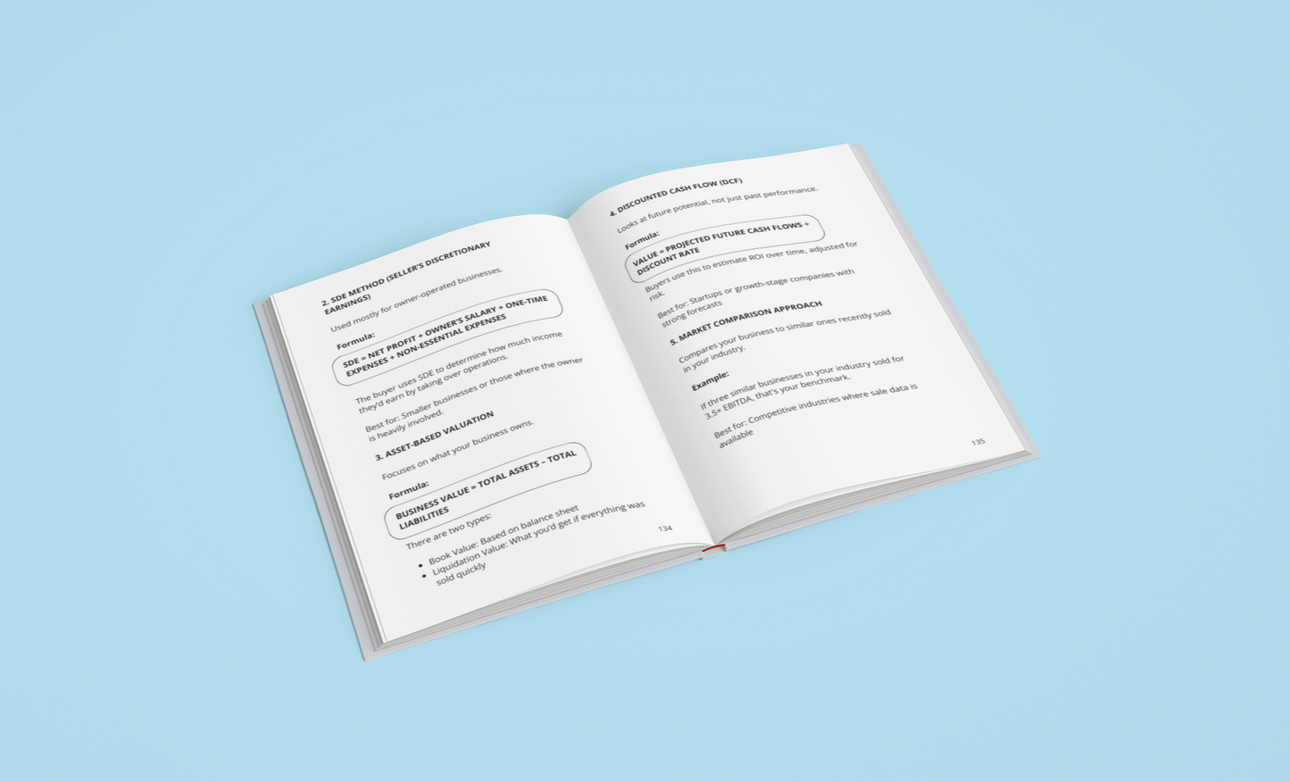 Open e-book titled 'Sell Your Business Guide' featuring clear step-by-step instructions and tips.