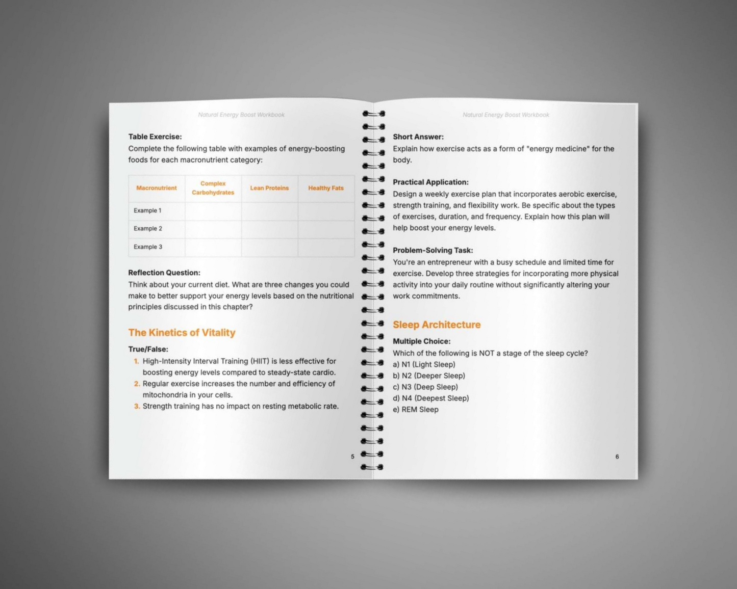 Natural Energy Boost - Workbook