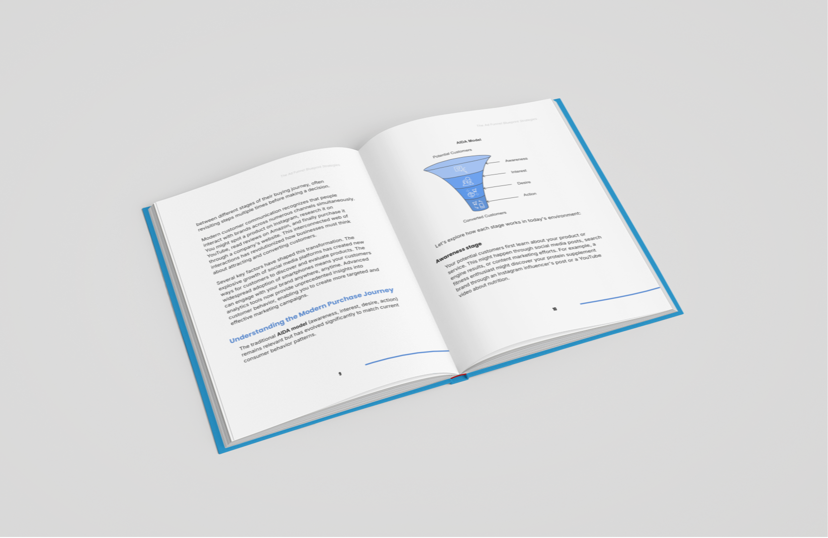 Simplicity E-Book showcasing strategies to learn ad funnel techniques with detailed illustrations