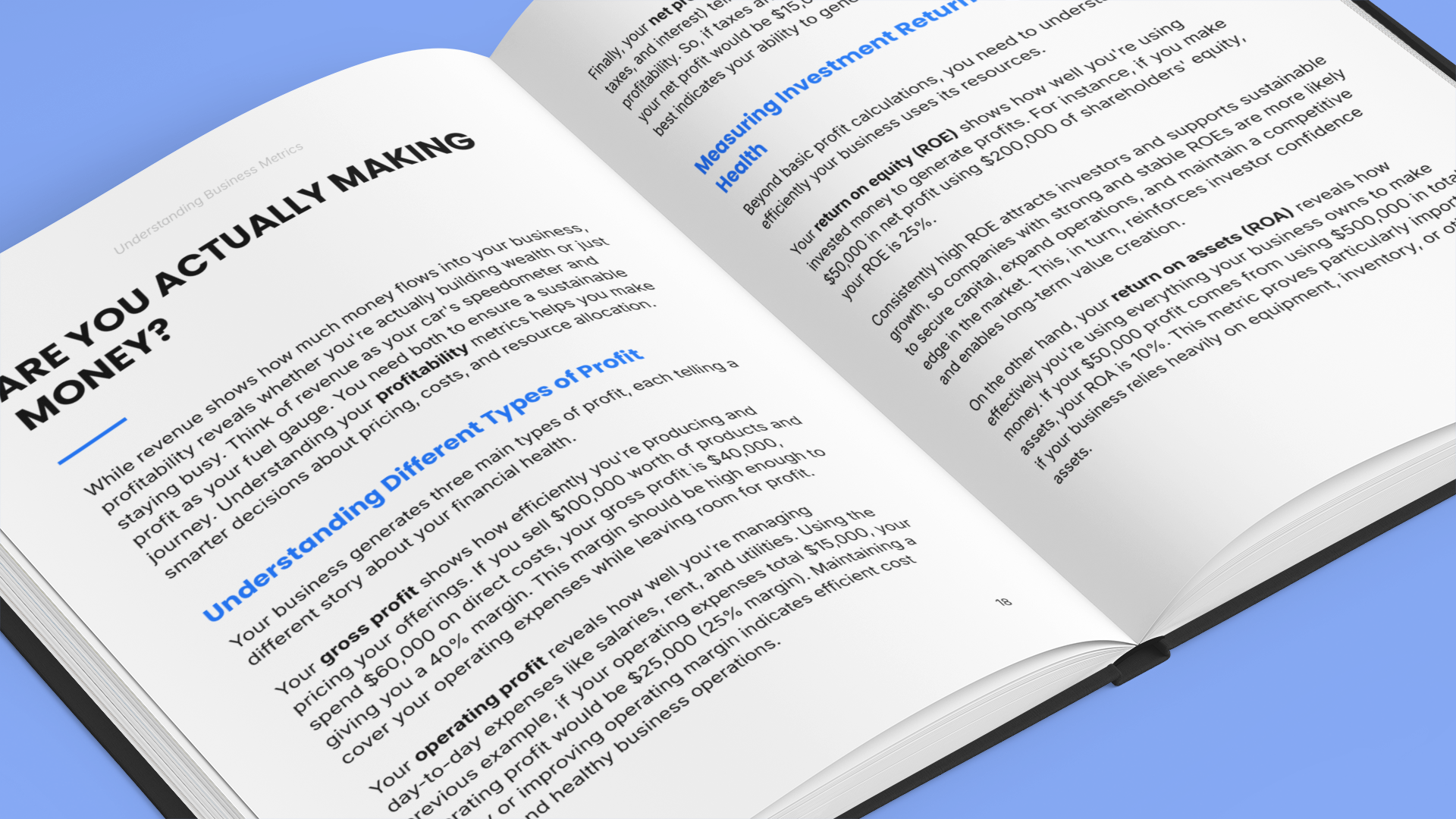 Open Simplicity E-Book on business metrics guide with insights on profitability and investment returns