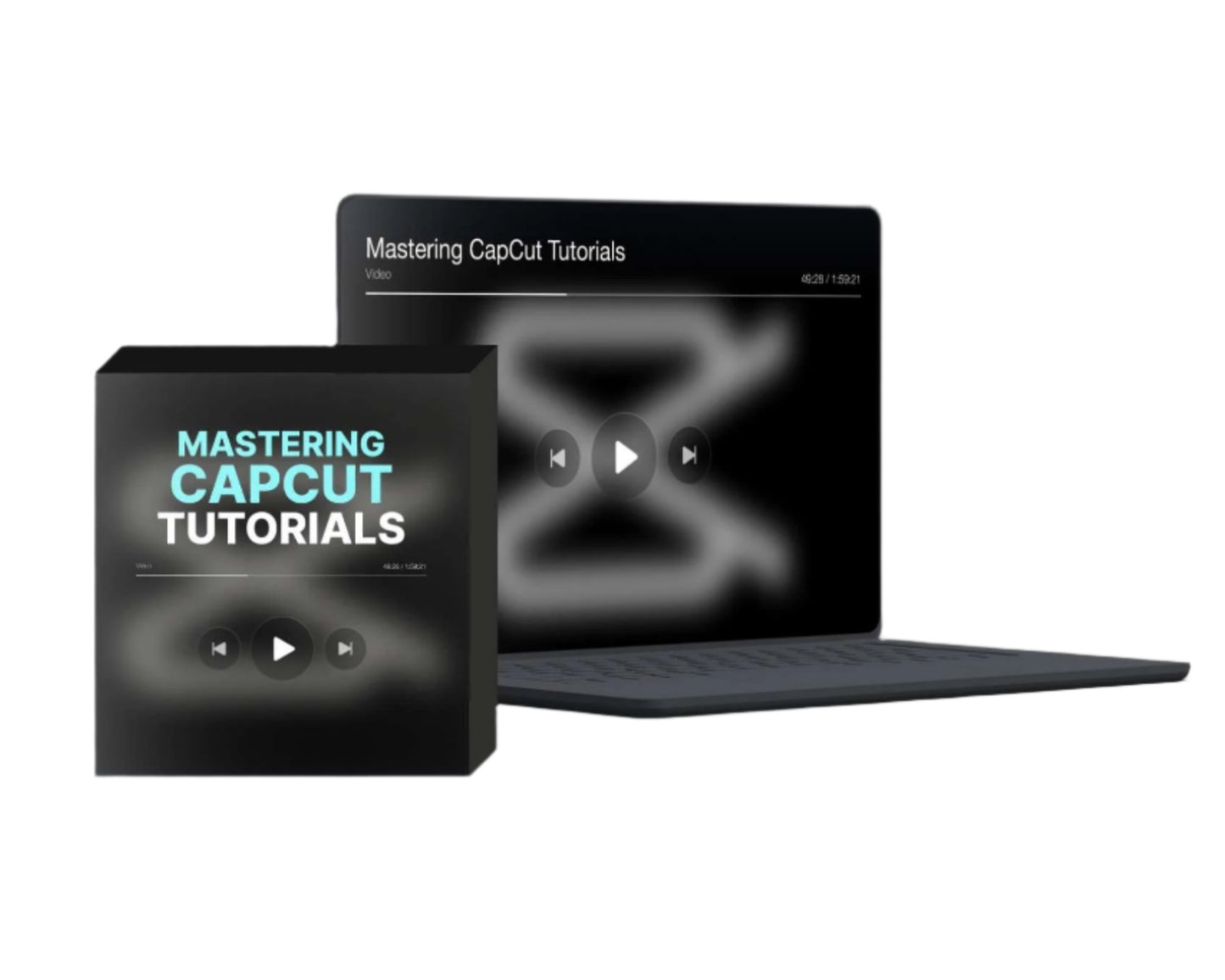 Simplicity CapCut video editing guide featuring video playback interface and instructional materials