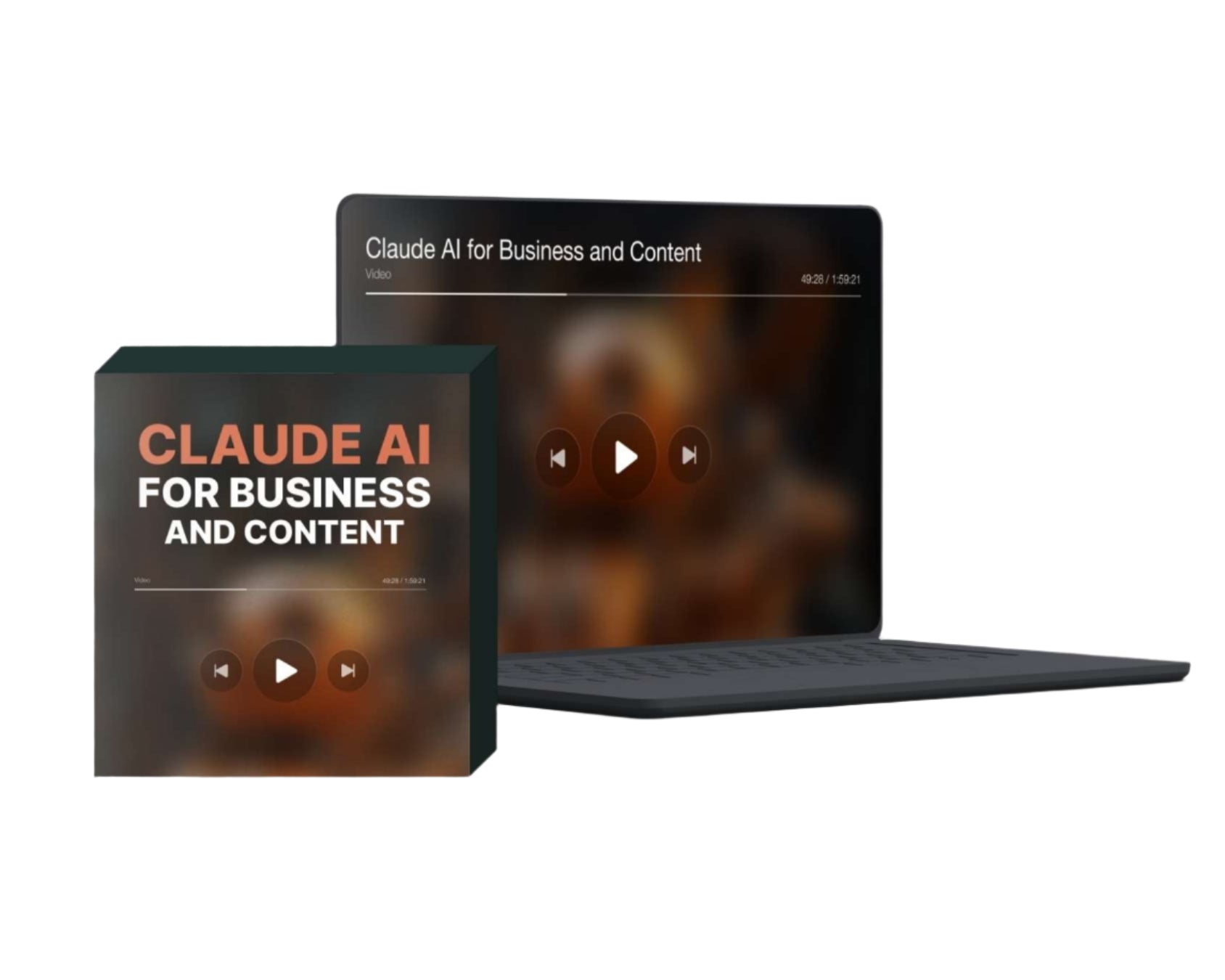 Simplicity Video on content creation with Claude AI featuring play button and sleek presentation