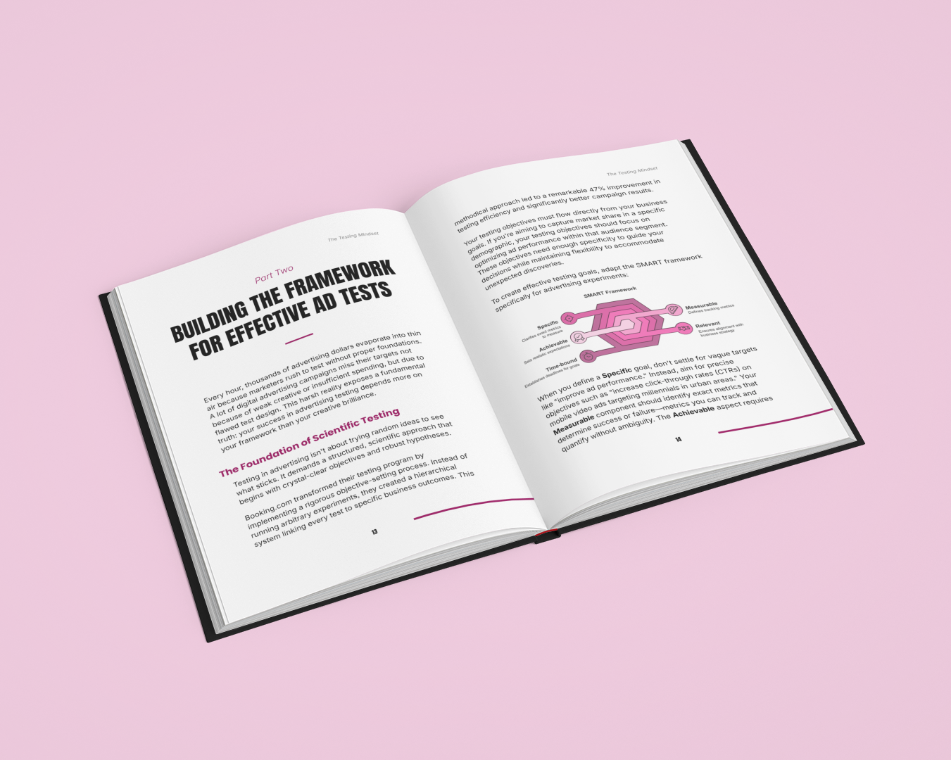 Open E-Book by Simplicity featuring AB testing strategies guide for effective ad tests