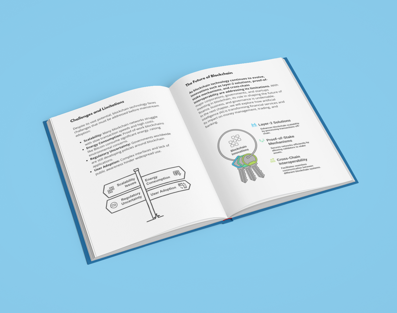 E-Book on how AI is changing finance with illustrations and insightful content pages