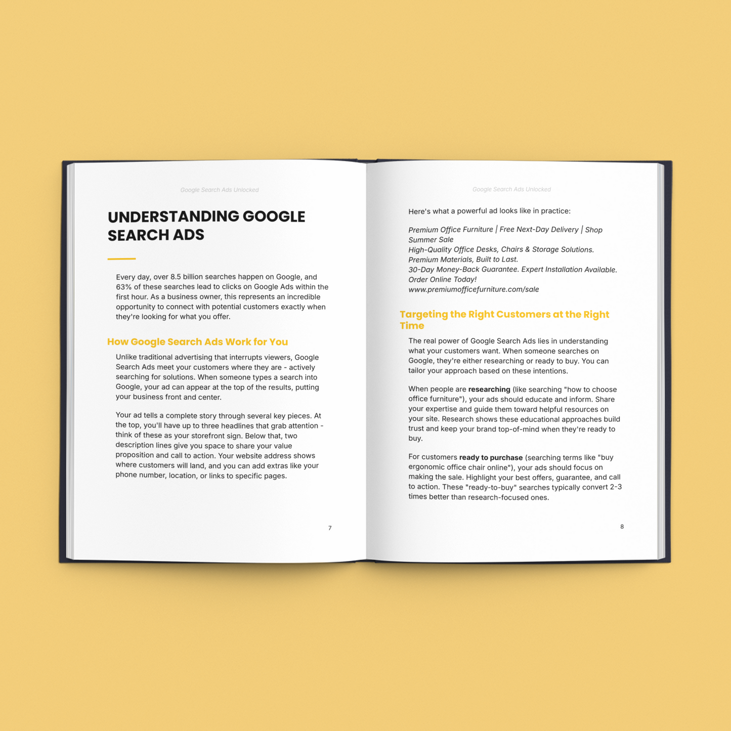 Simplicity E-Book on Google Ads profit strategies with practical tips and insights for effective advertising