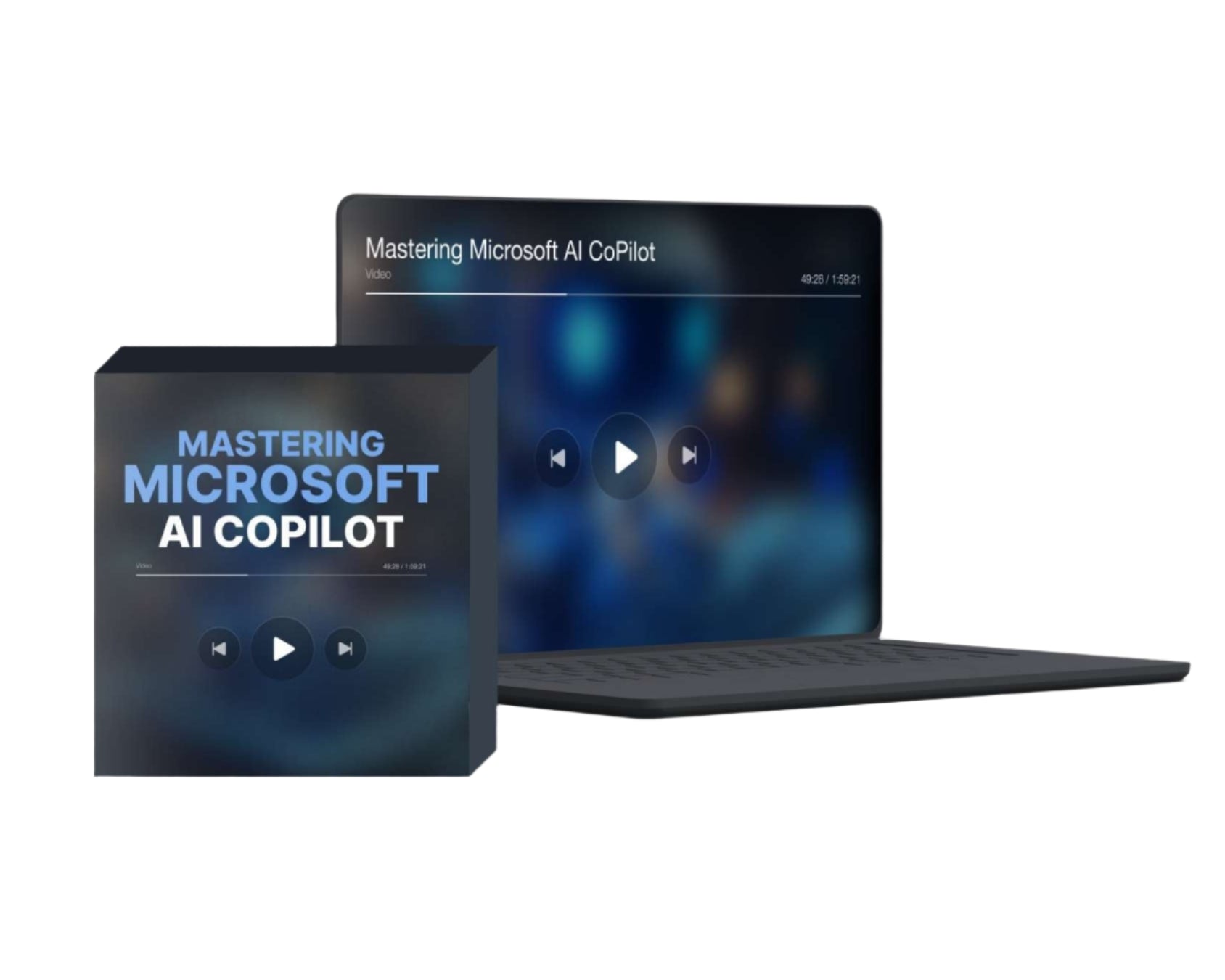 Mastering Microsoft AI CoPilot course video package with digital player interface for learners