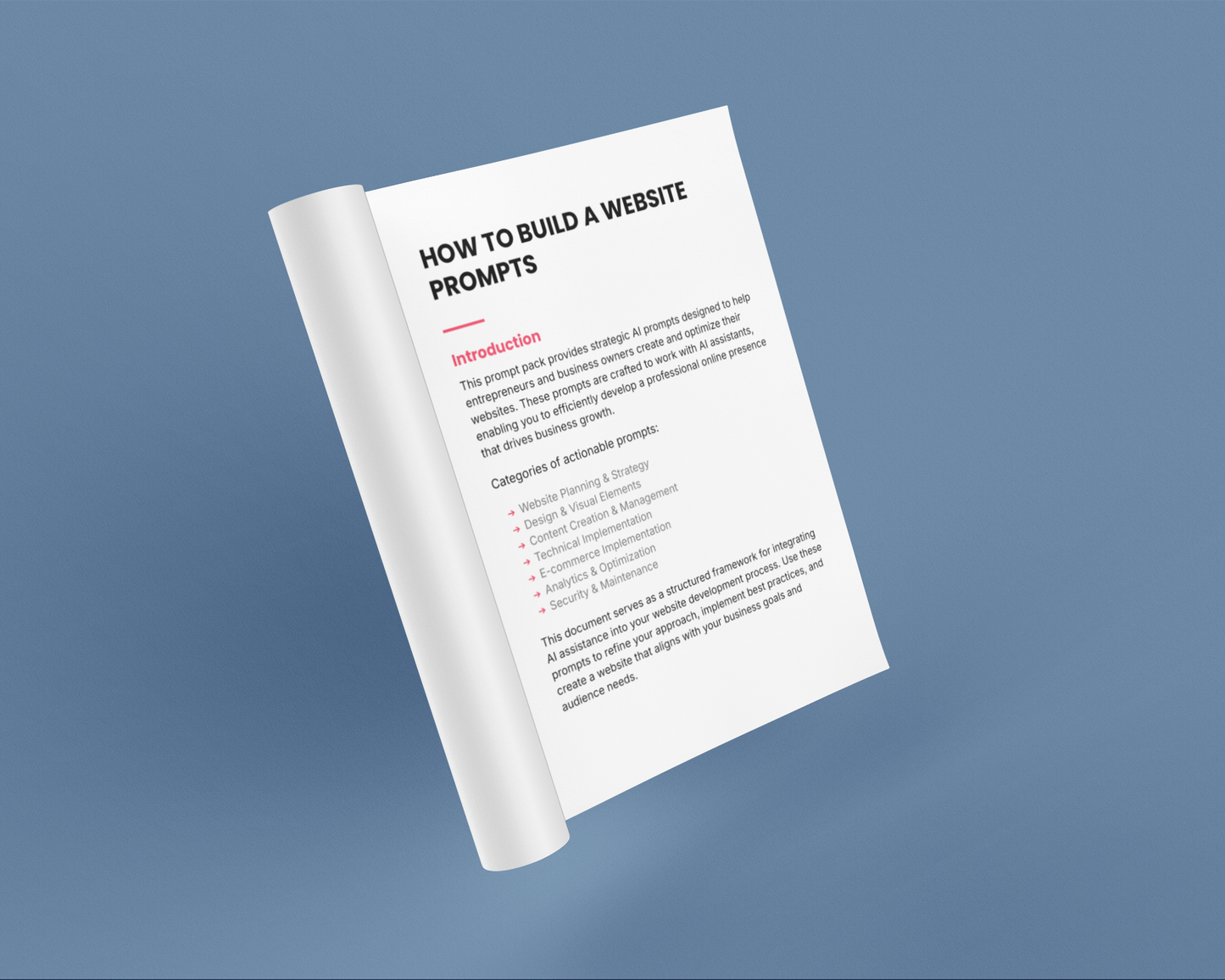 How to Build a Website Prompts Pack