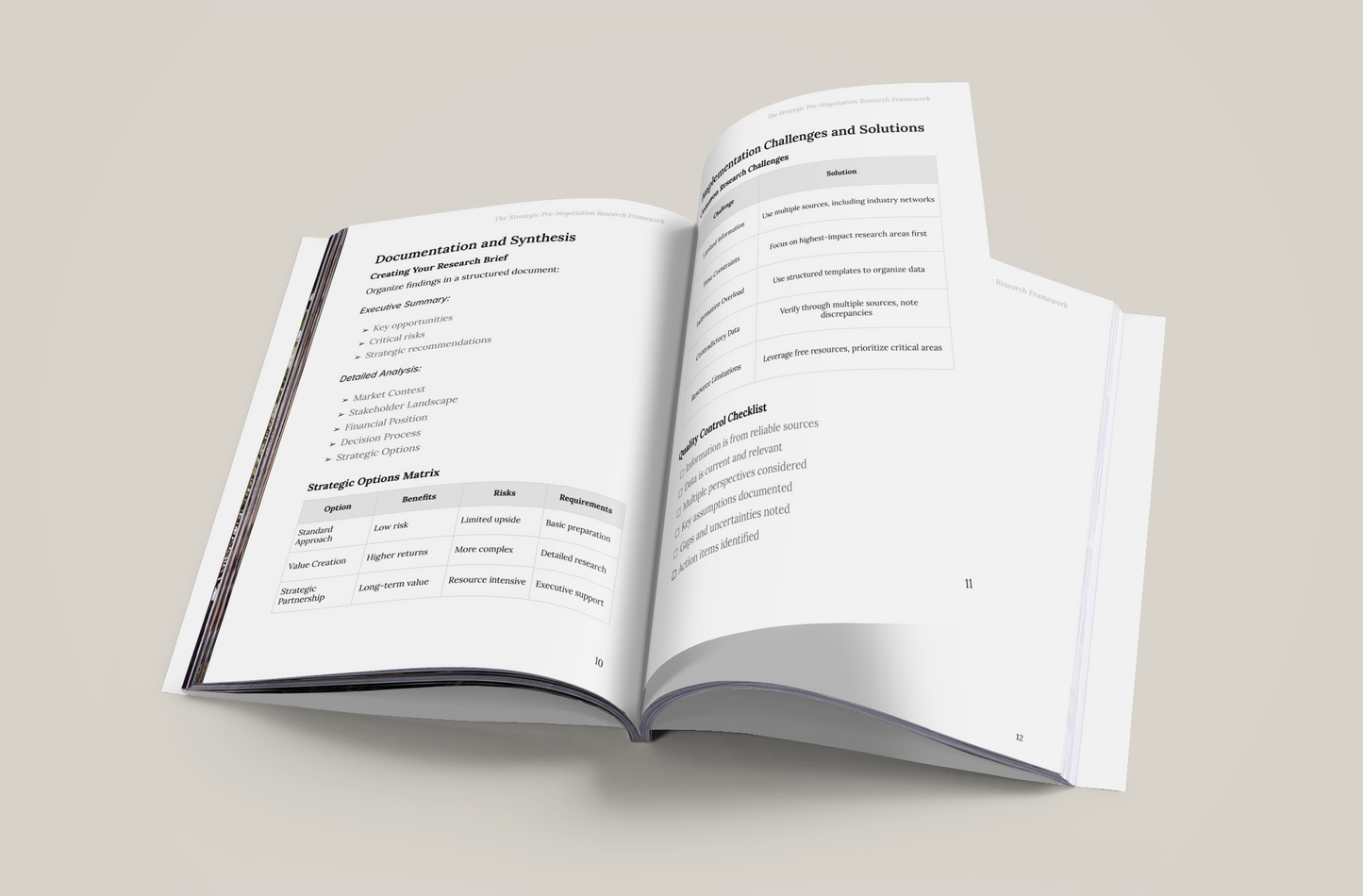 The Strategic Pre-Negotiation Research Framework