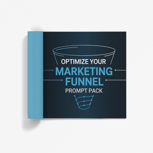 Simplicity Optimize Sales Funnel ebook cover featuring marketing funnel illustrations and prompt pack title