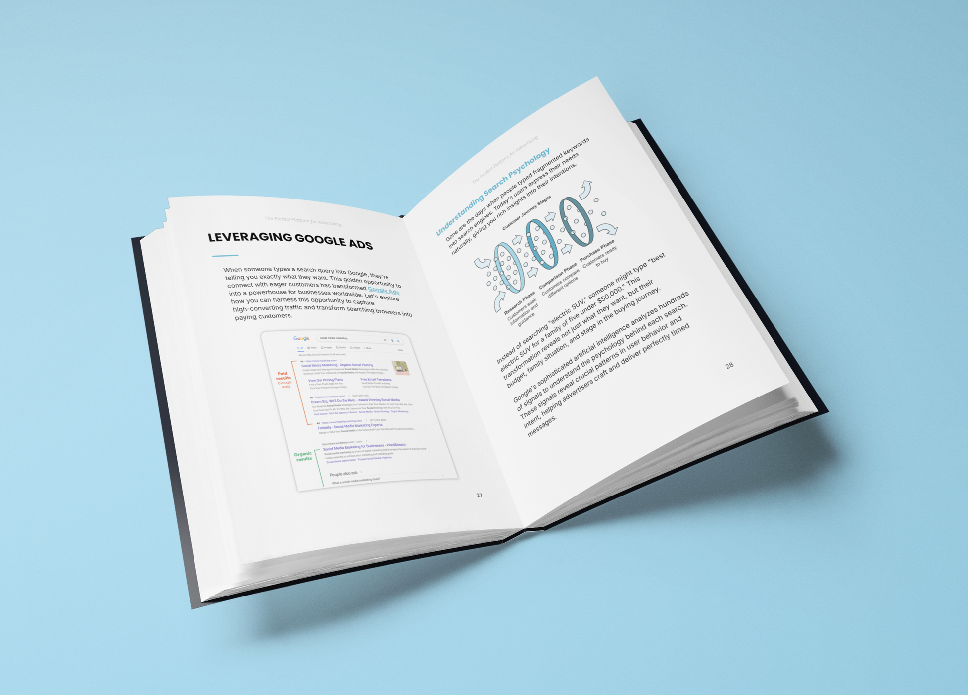 Open E-Book by Simplicity featuring the advertising platform course contents and Google Ads strategies