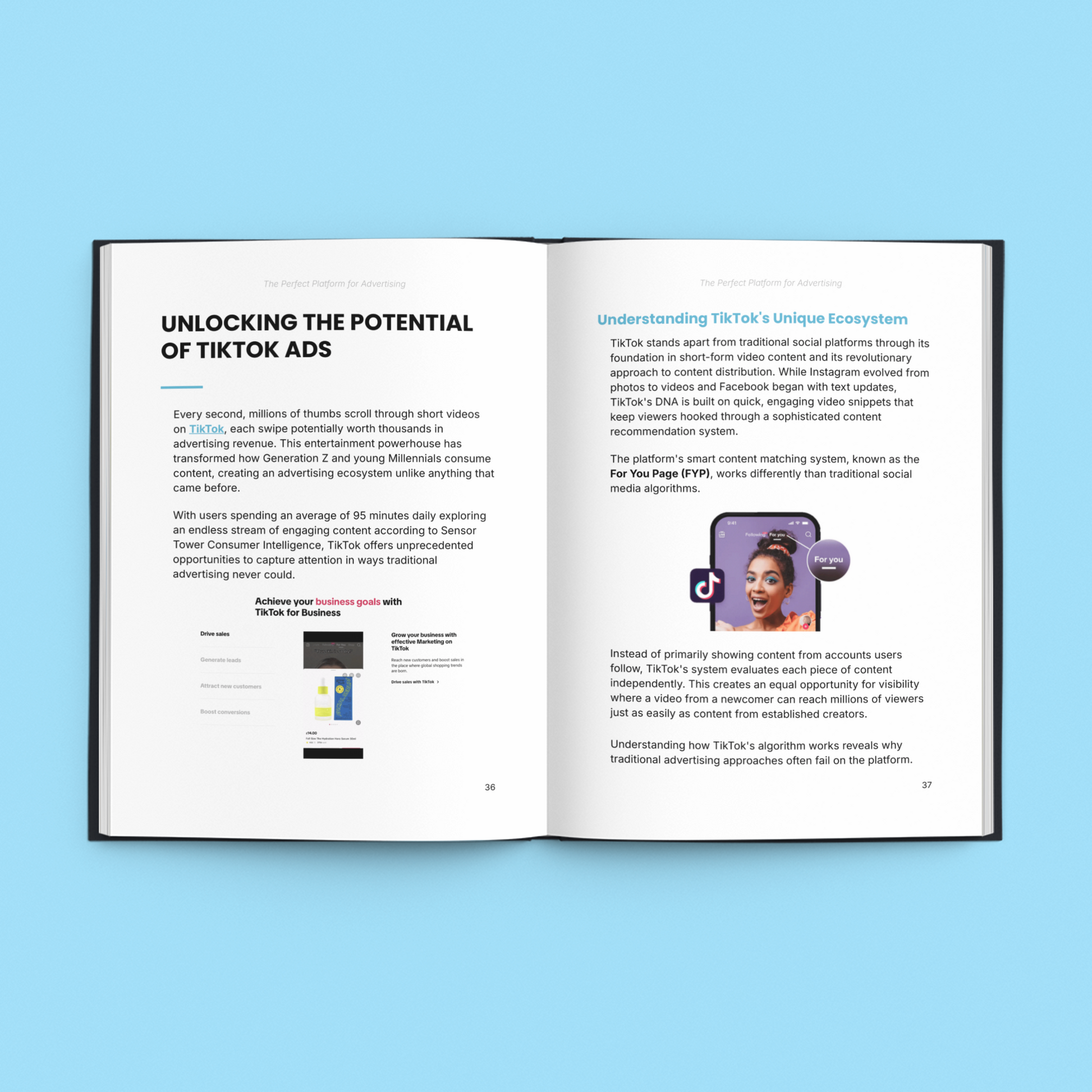 Simplicity E-Book on advertising platform course with insights on TikTok ads and ecosystem