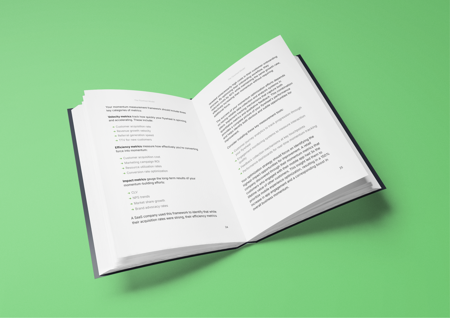 Open e-book on business strategies featuring Exponential growth business model insights and tips