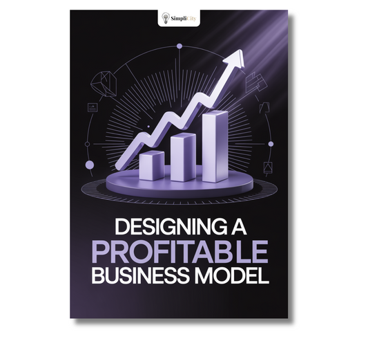 Simplicity e-Book on how to create profitable business with a graph and design elements