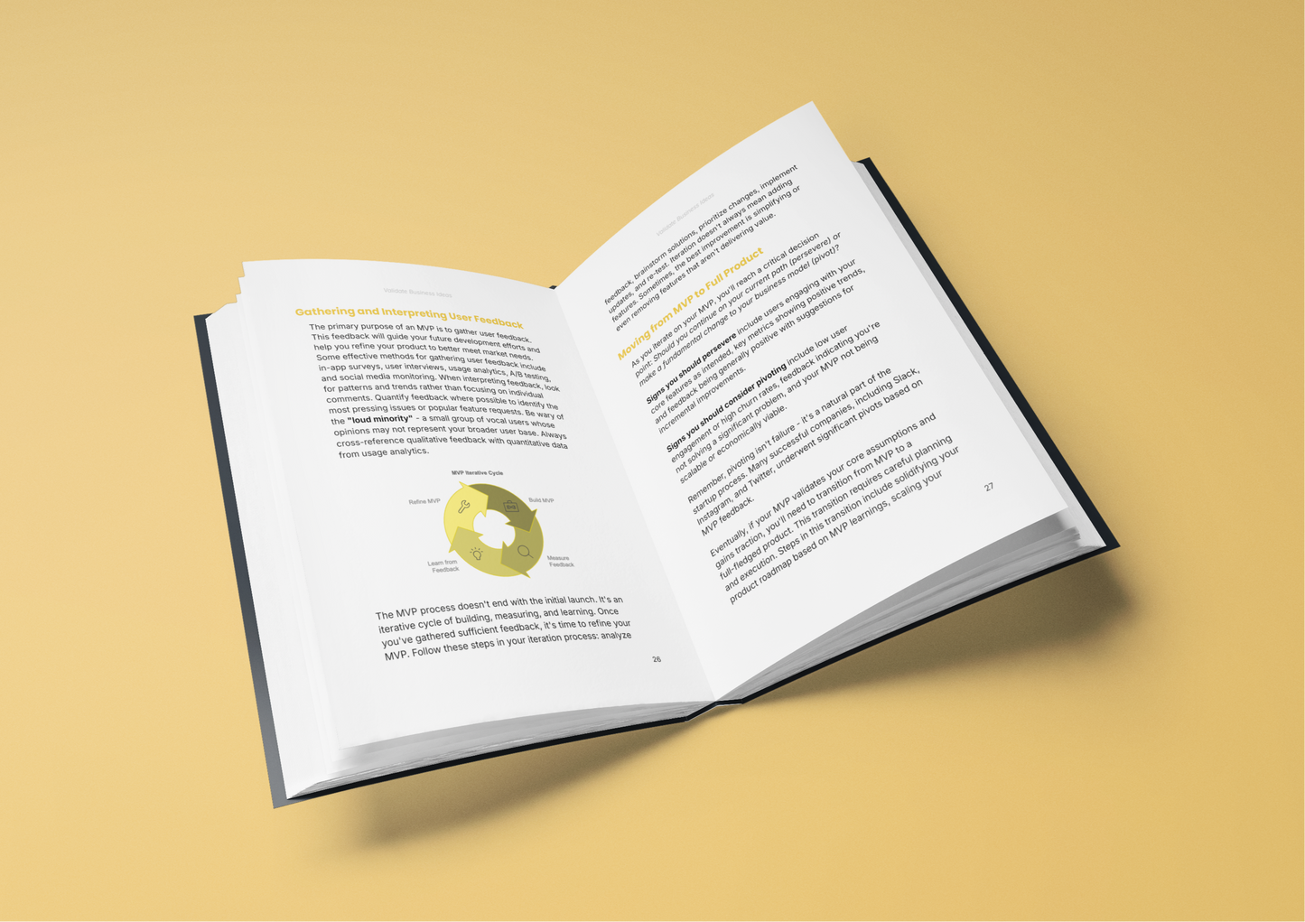 Open E-Book by Simplicity on how to validate a startup idea with clear text and diagrams