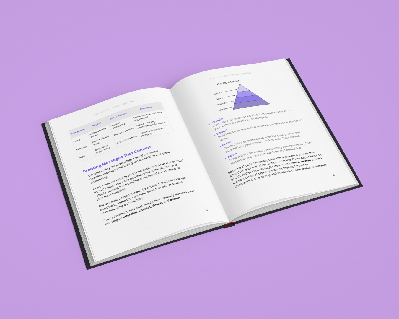 Open E-Book by Simplicity on how to learn copywriting for conversions with visual aids
