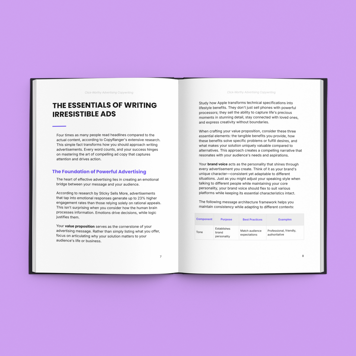 Simplicity E-Book on learning copywriting for conversions with tips on effective advertising strategies