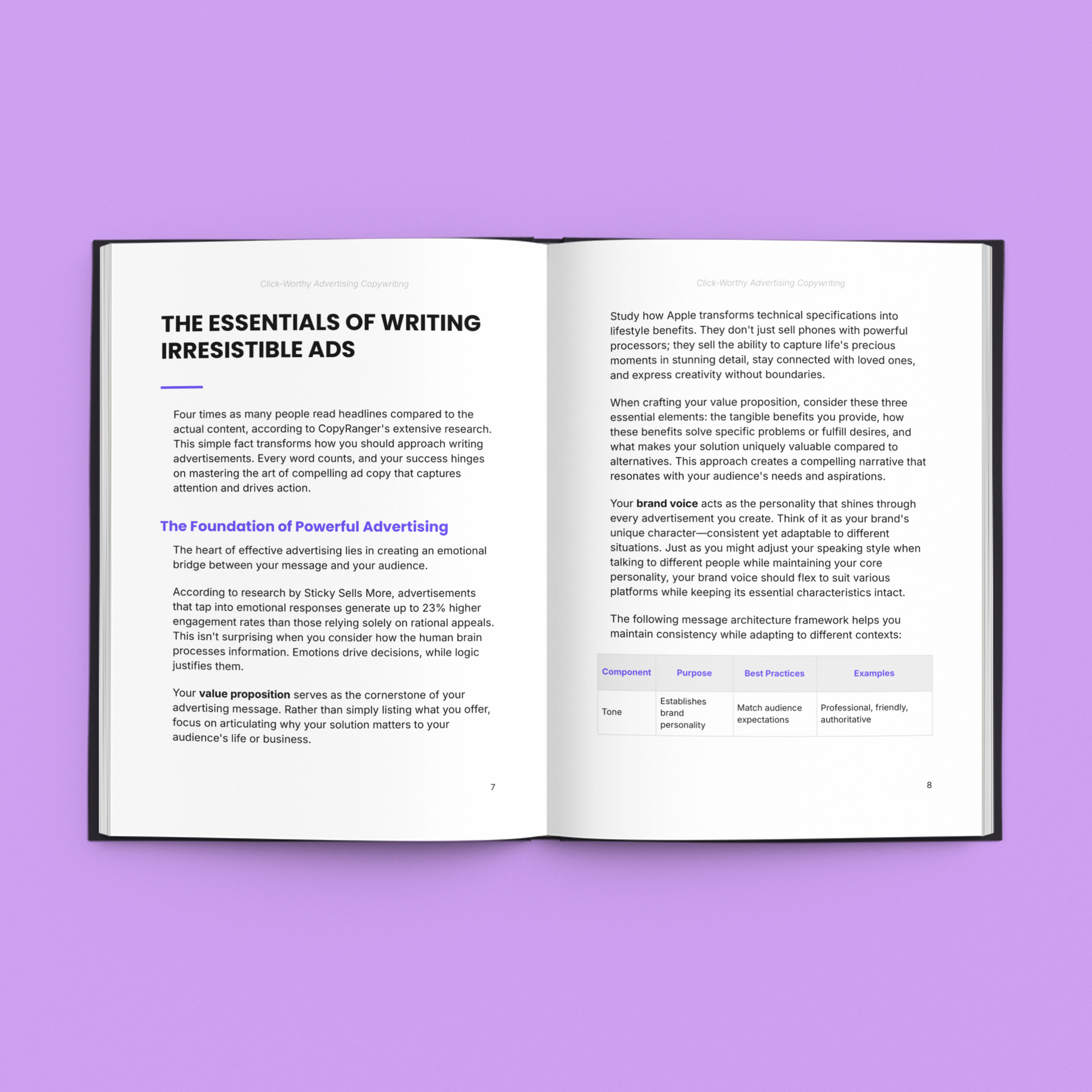 Simplicity E-Book on learning copywriting for conversions with tips on effective advertising strategies