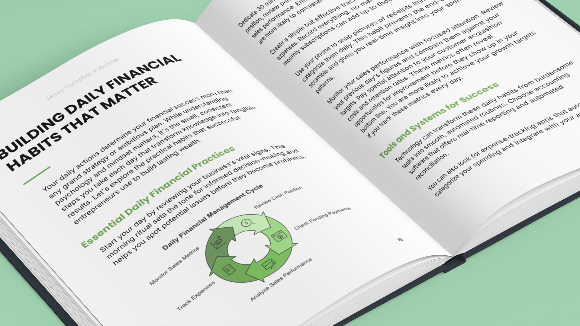 Open money psychology ebook by Simplicity showing financial habits and essential daily practices