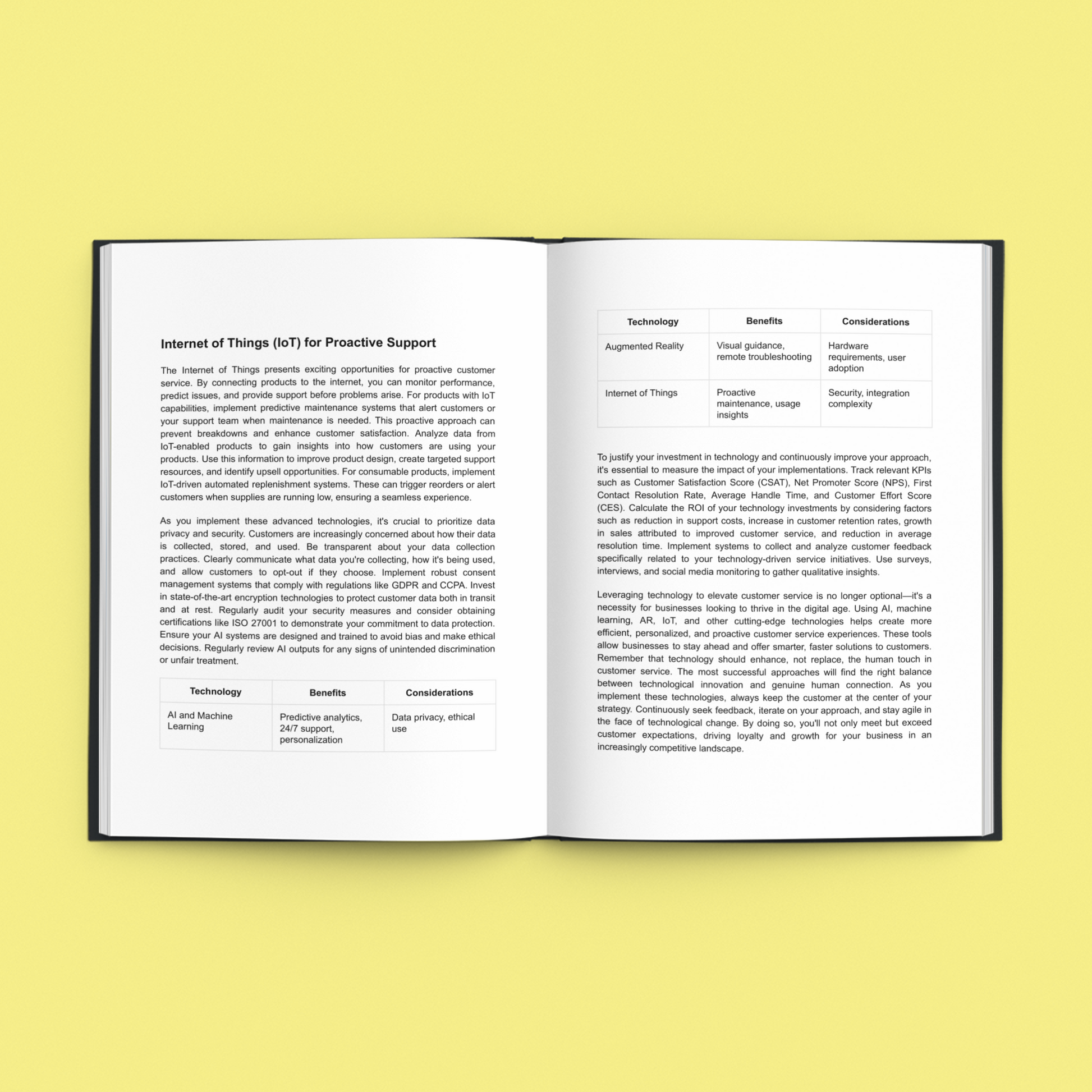 Simplicity E-Book on online customer service strategies showcasing IoT for proactive support.