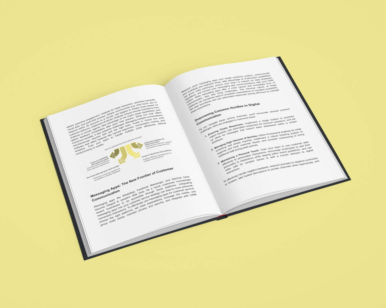 Open Simplicity E-Book on online customer service strategies with informative text and graphics