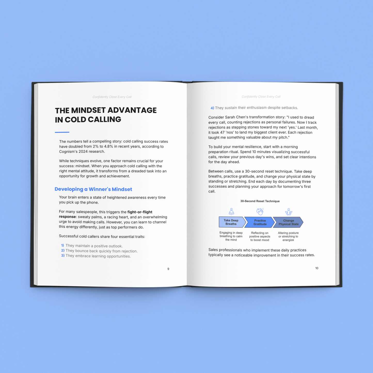 Simplicity E-Book on Sales Closing Techniques Course featuring strategies for effective cold calling