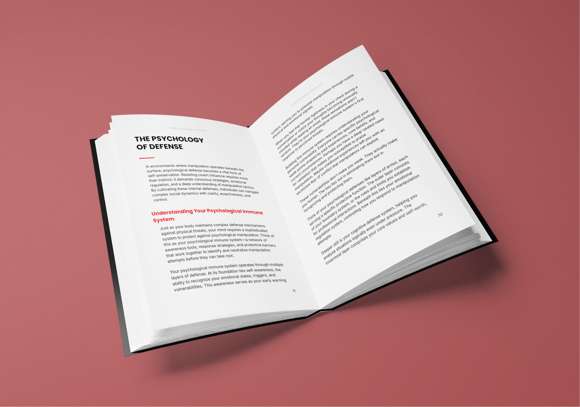 Open e-book titled Understanding Dark Psychology showcasing key concepts and insights