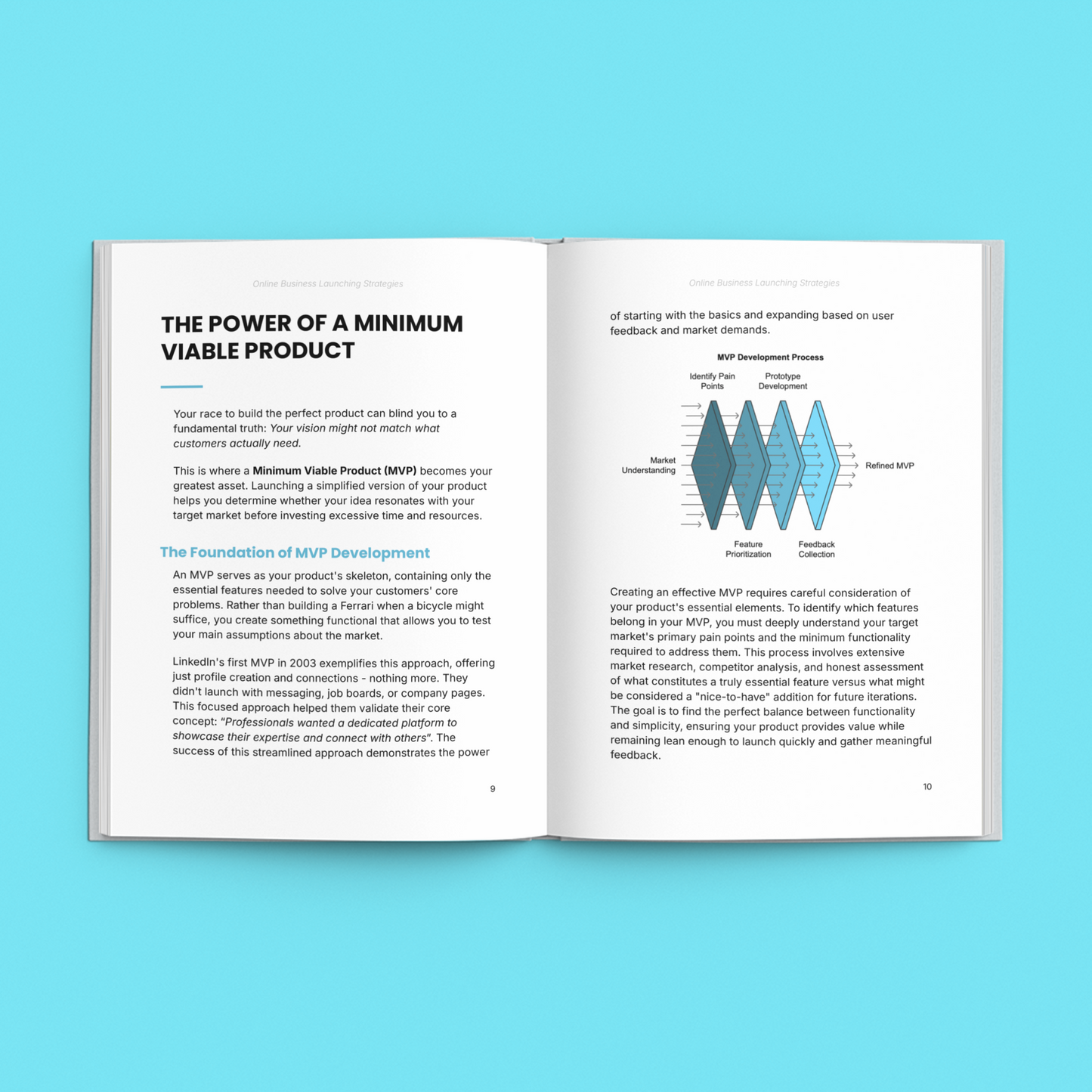 Simplicity E-Book on business launching strategies course with insights on minimum viable products