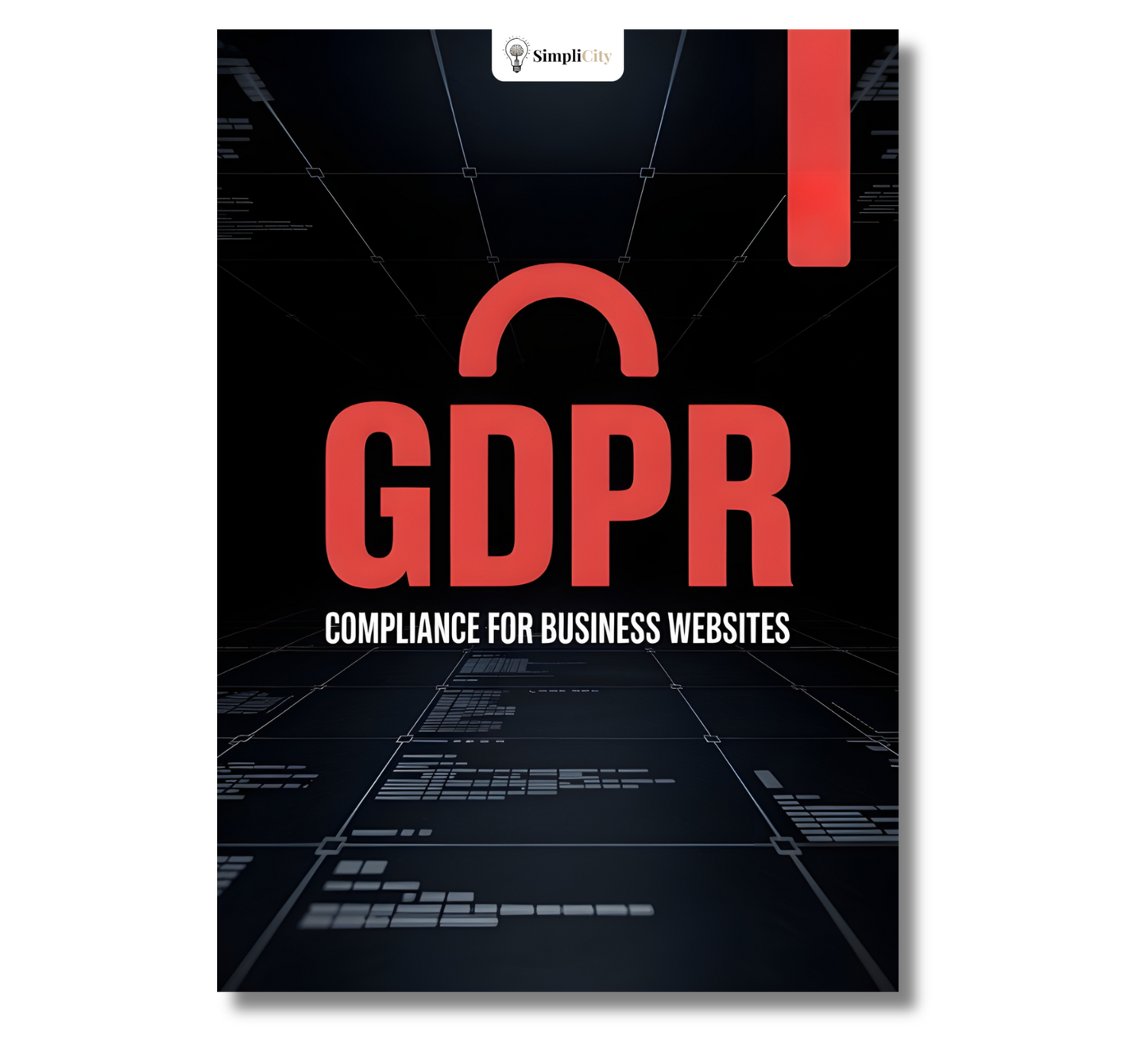 Simplicity GDPR Compliance for Business Websites E-Book Cover with Modern Design