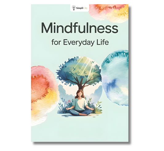 E-Book cover titled Mindfulness for Everyday Life focusing on daily mindfulness practice with a serene illustration
