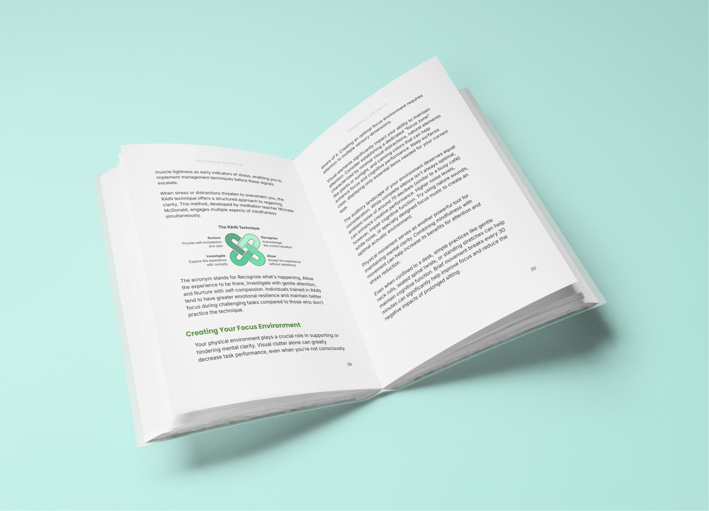 Open E-Book by Simplicity featuring tips for daily mindfulness practice with engaging content