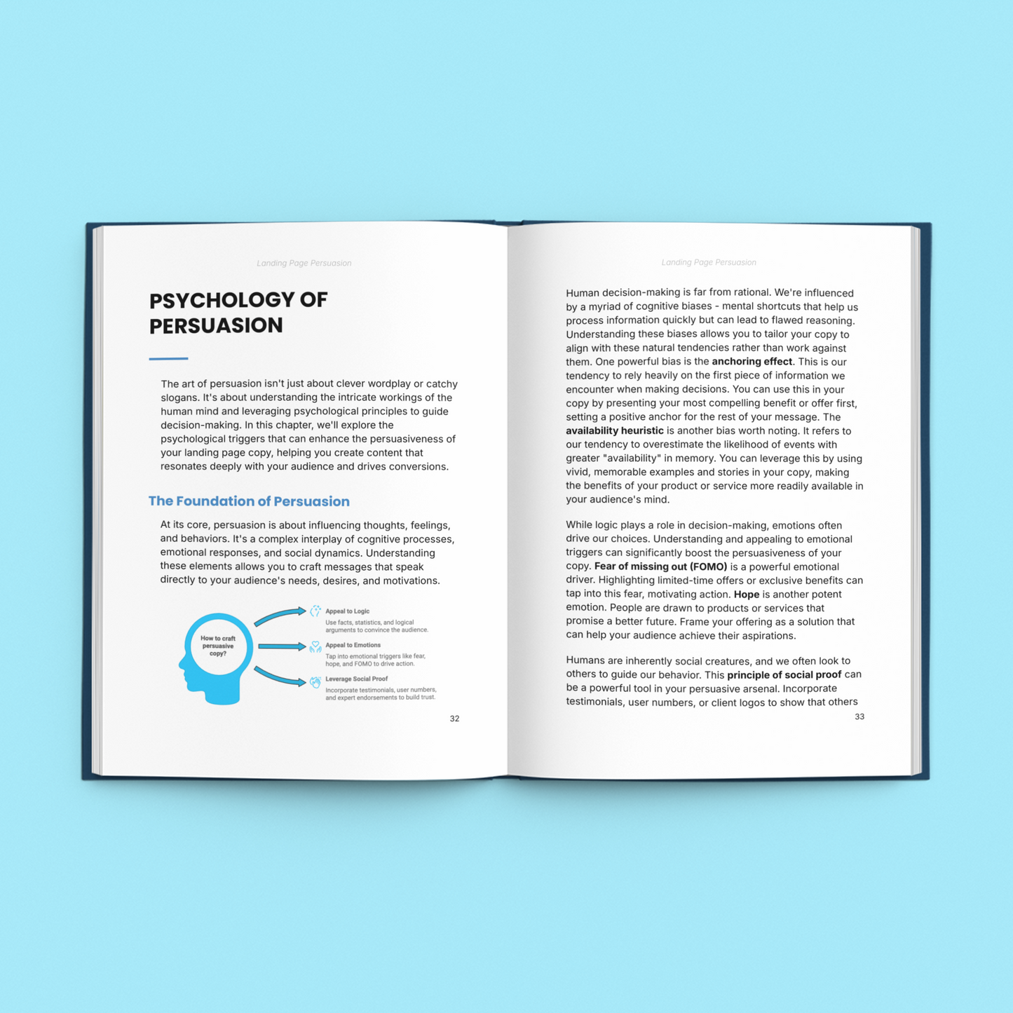 Simplicity e-book on psychology of persuasion to help increase sales with landing pages