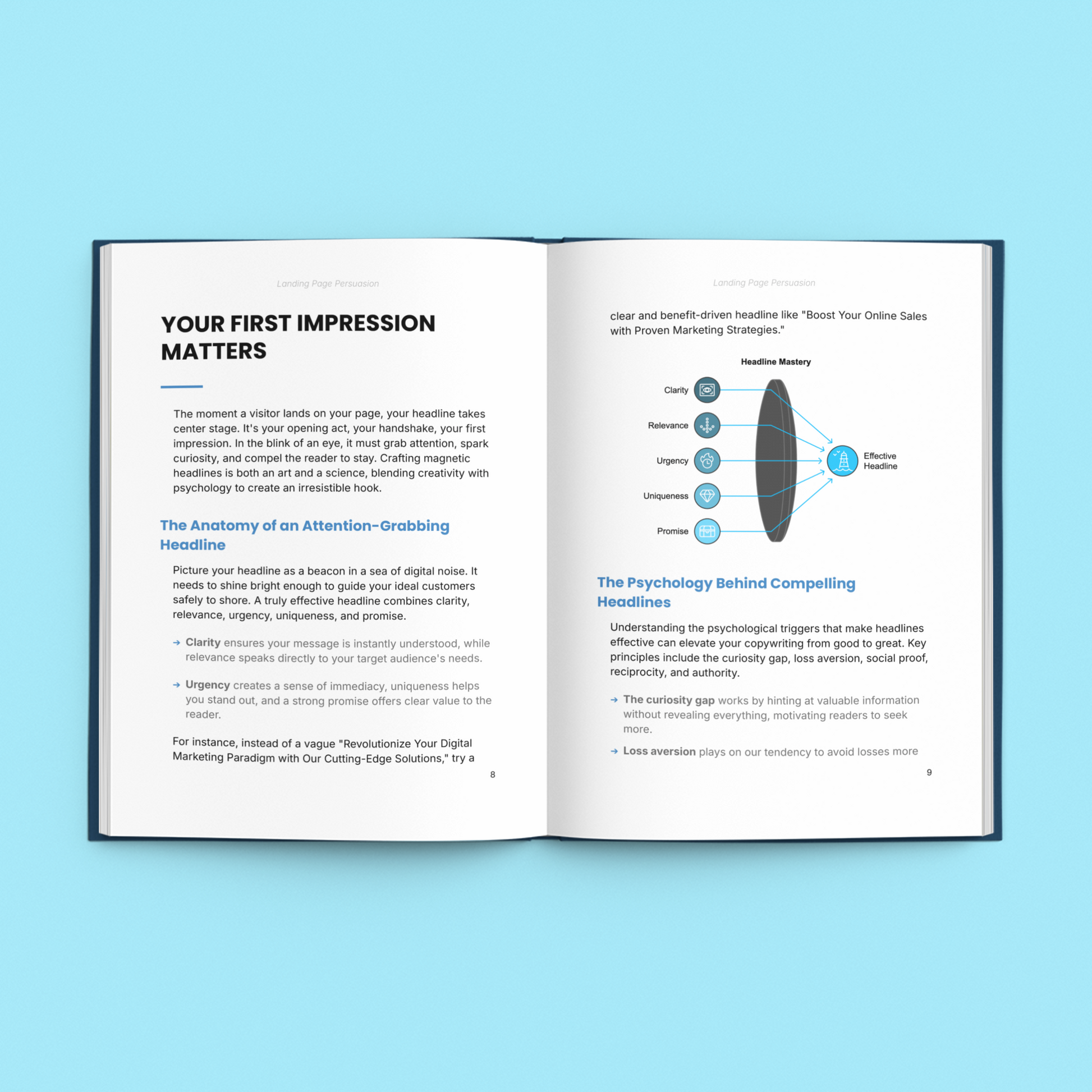 Simplicity E-Book Cover on How to Increase Sales with Landing Pages Featuring Key Marketing Insights