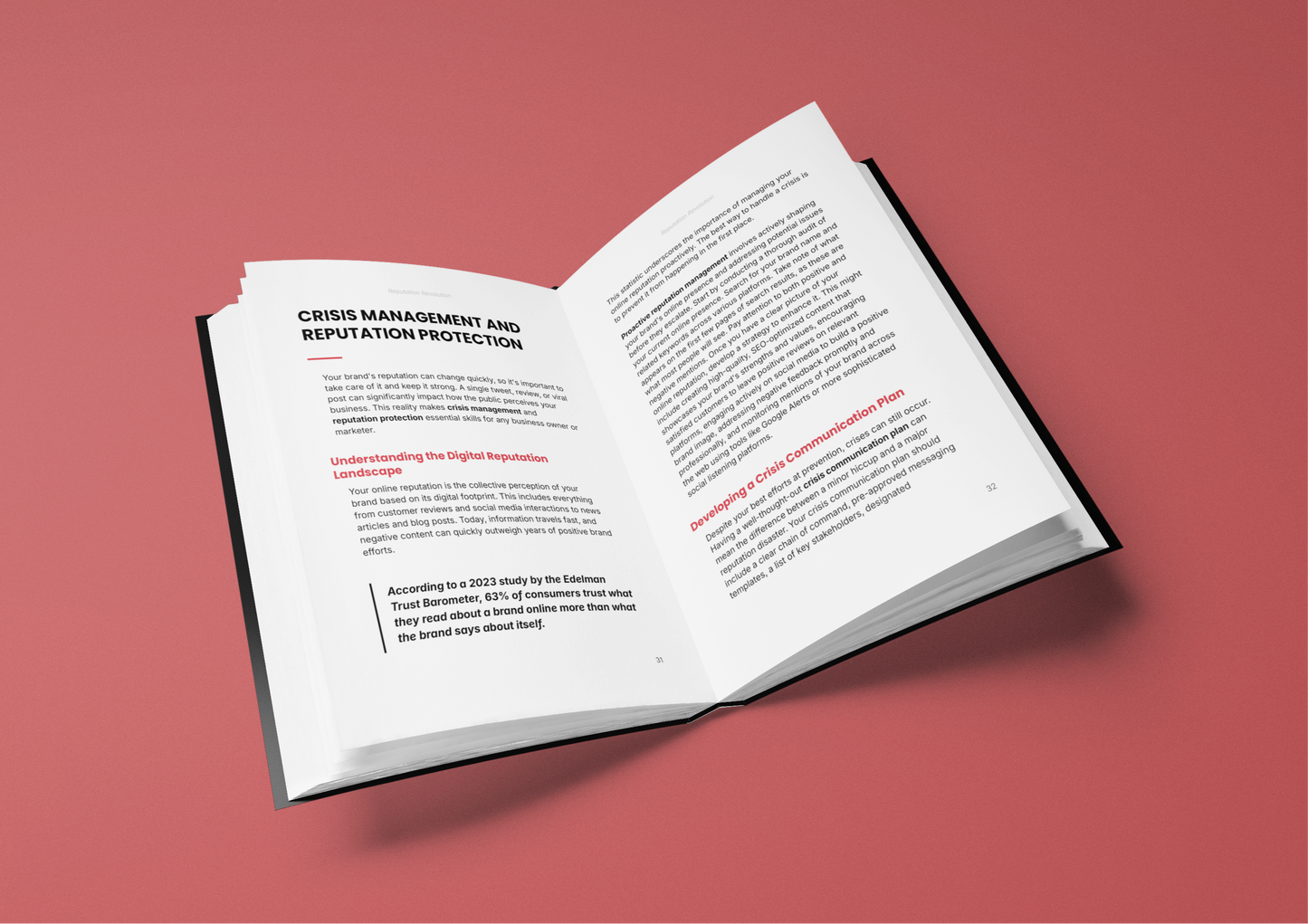 Open E-Book by Simplicity featuring reputation marketing techniques and crisis management strategies