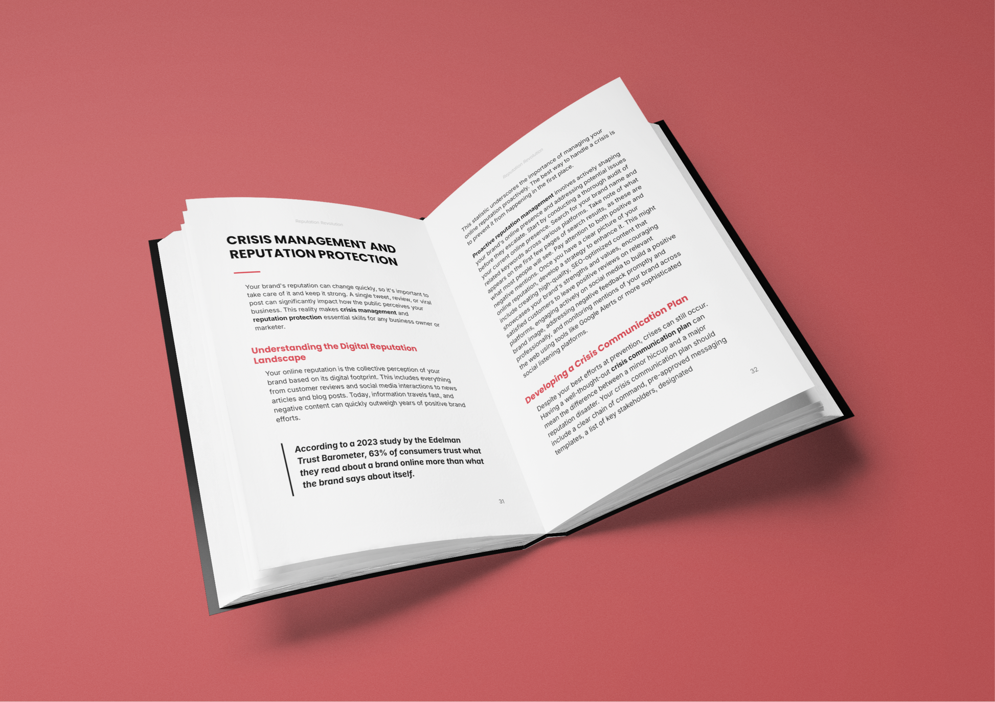 Open E-Book by Simplicity featuring reputation marketing techniques and crisis management strategies