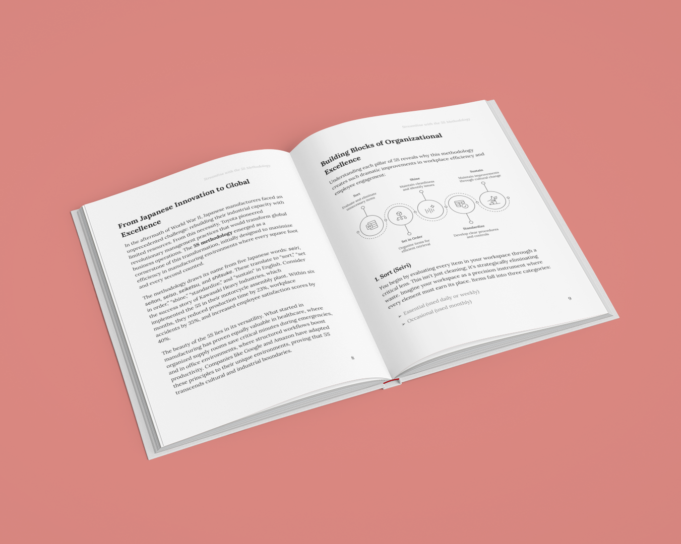 E-Book by Simplicity on how to streamline process with 5S featuring organizational diagrams
