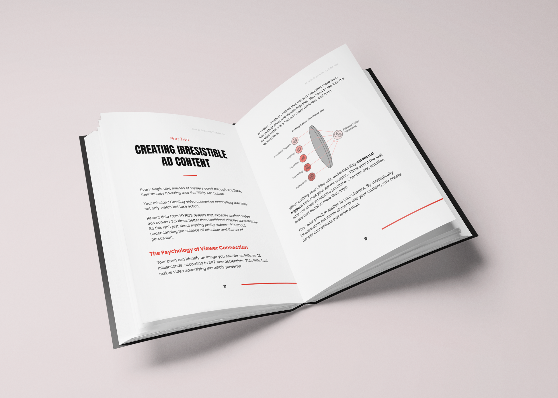 Open e-Book on creating irresistible ad content featuring the YouTube Ads course for beginners