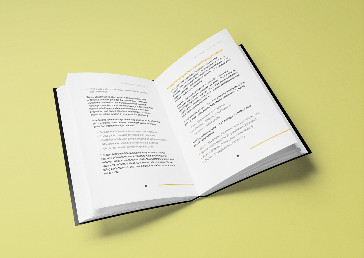 Open E-Book from Simplicity on scalable business pricing methods with detailed insights and strategies