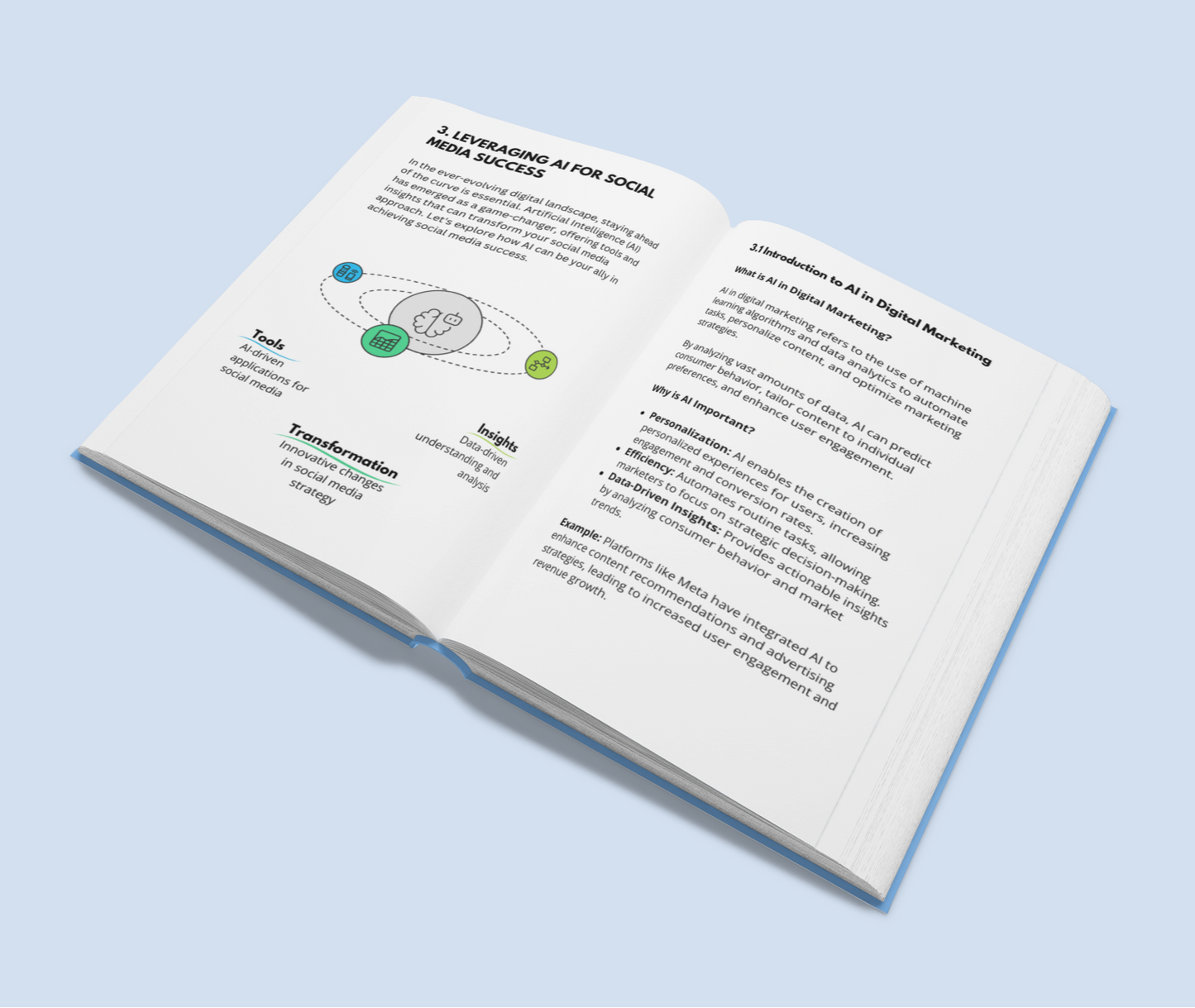Open E-Book featuring the Social Media Monetization Guide with tips and strategies for online success